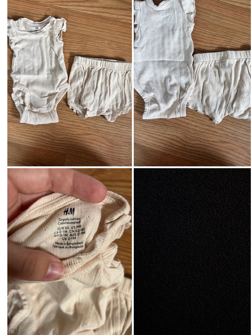 H&M Cream Ribbed Baby Bodysuit & Bloomers Set plus 2 Pairs of Jeans
